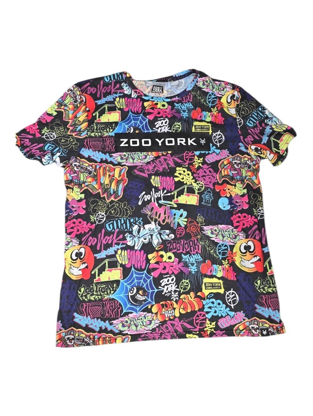 Zoo York Men's All-Over Graffiti Graphic Print T-Shirt Streetwear Skater Tee XL